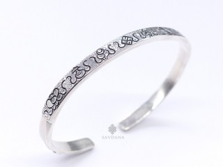 BrA120 Bracelet Tibétain Argent Massif Astamangala