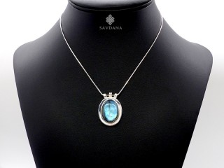 PA460 Pendentif Argent Massif Labradorite