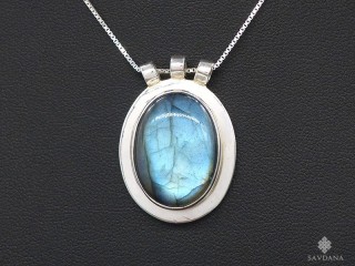 PA460 Pendentif Argent Massif Labradorite