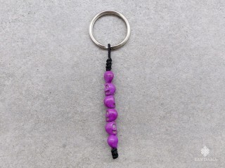 PC85 Porte-Clés Tetes de Mort Violettes