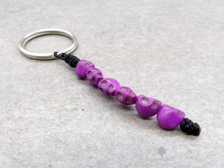 PC85 Porte-Clés Tetes de Mort Violettes
