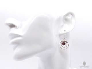 BdOA191 Boucles d'Oreille Argent Massif Grenat