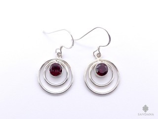 BdOA191 Boucles d'Oreille Argent Massif Grenat