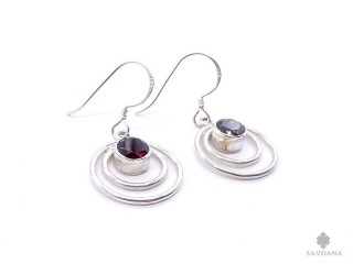 BdOA191 Boucles d'Oreille Argent Massif Grenat