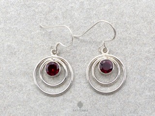 BdOA191 Boucles d'Oreille Argent Massif Grenat