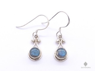 BdOA200 Boucles d'Oreille Argent Massif Labradorite