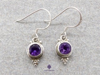 BdOA188 Boucles d'Oreille Argent Massif Améthyste