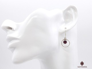 BdOA202 Boucles d'Oreille Argent Massif Grenat