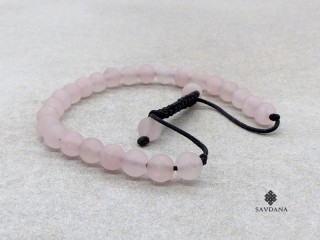 BrMala438 Bracelet Mala Quartz Rose Mat