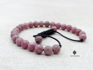 BrMala440 Bracelet Mala de Prières Tibétain Lépidolite Mat