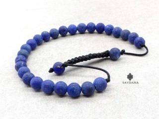 BrMala441 Bracelet Mala de Prières Tibétain Lapis Lazuli Mat