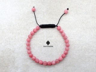 BrMala442 Bracelet Mala de Prières Tibétain Jadéite Mat
