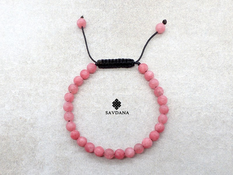 BrMala442 Bracelet Mala de Prières Tibétain Jadéite Mat