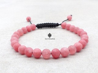 BrMala442 Bracelet Mala de Prières Tibétain Jadéite Mat