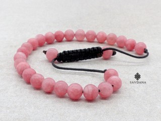 BrMala442 Bracelet Mala de Prières Tibétain Jadéite Mat