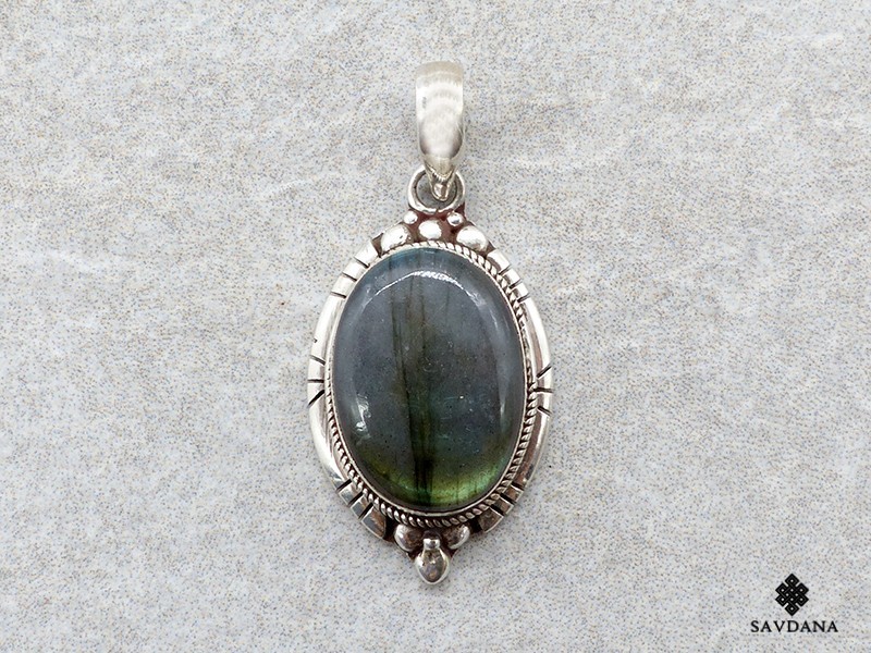 PA539 Pendentif Argent Massif Labradorite