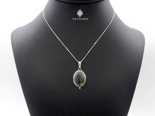 PA539 Pendentif Argent Massif Labradorite