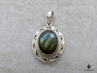 PA596 Pendentif Argent Massif Labradorite