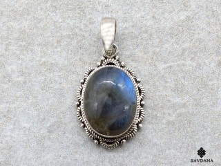 PA614 Pendentif Argent Massif Labradorite