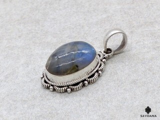PA614 Pendentif Argent Massif Labradorite