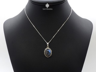 PA614 Pendentif Argent Massif Labradorite