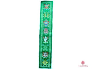 TPB59 Tissu Tibétain Traditionnel Signes Auspicieux du Bouddhisme