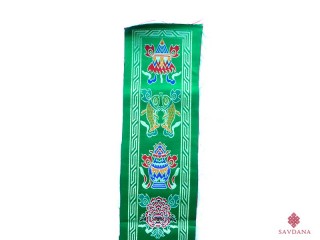 TPB59 Tissu Tibétain Traditionnel Signes Auspicieux du Bouddhisme