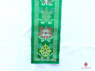 TPB59 Tissu Tibétain Traditionnel Signes Auspicieux du Bouddhisme