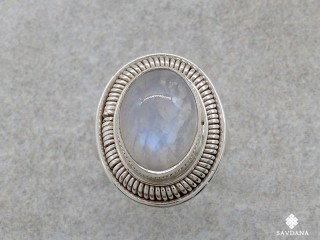 BA503 Bague Argent Massif Pierre de Lune. Taille 54