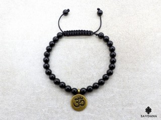 BrMala444 Bracelet Mala Onyx Om
