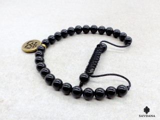 BrMala444 Bracelet Mala Onyx Om