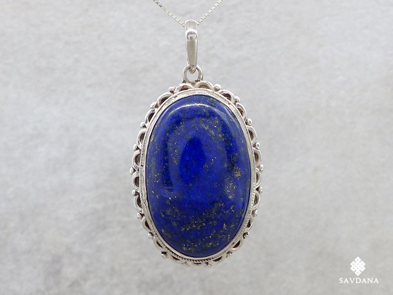 PA18 Pendentif Argent Massif Lapis Lazuli