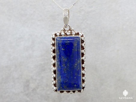 PA26 Pendentif Argent Massif Lapis Lazuli