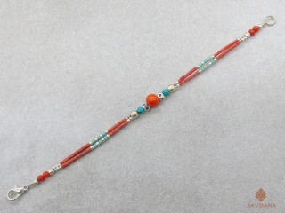 BrD349 Bracelet Tibétain 17,5 cm