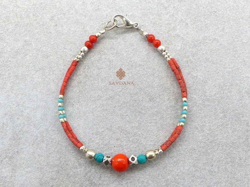 BrD349 Bracelet Tibétain 17,5 cm