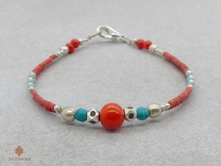 BrD349 Bracelet Tibétain 17,5 cm