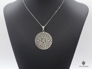 PA433 Pendentif Argent Massif Om Astamangala
