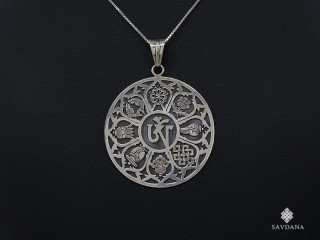 PA433 Pendentif Argent Massif Om Astamangala