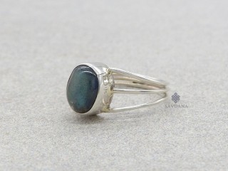 BA474 Bague Argent Massif Labradorite. Taille 54
