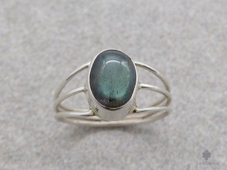 BA474 Bague Argent Massif Labradorite. Taille 54