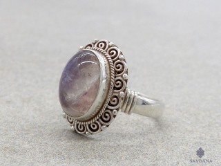BA477 Bague Argent Massif Pierre de Lune. Taille 56