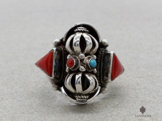 BA354 Bague Argent Massif Dorje