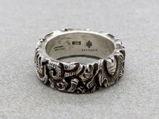 BA455. Bague Argent Massif Chhepu le Défenseur.Taille 63