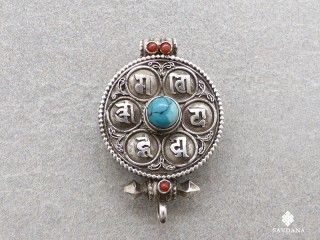 PA509 Pendentif Amulette Ghau Argent Massif Mantra