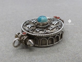 PA509 Pendentif Amulette Ghau Argent Massif Mantra