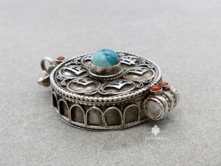 PA509 Pendentif Amulette Ghau Argent Massif Mantra