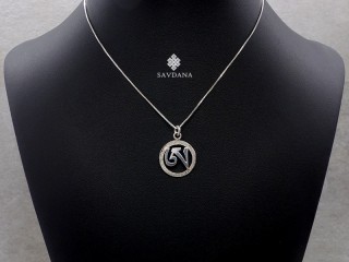 PA450 Pendentif Argent Massif Om Tibétain