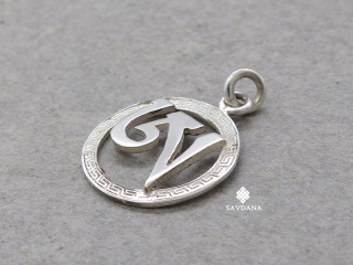PA450 Pendentif Argent Massif Om Tibétain