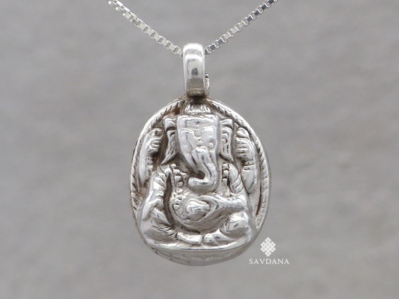 PA626 Pendentif Argent Massif Ganesh