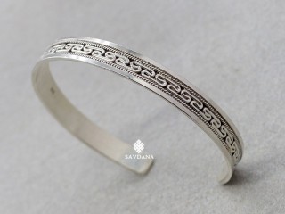 BrA125 Bracelet Tibétain Argent Massif